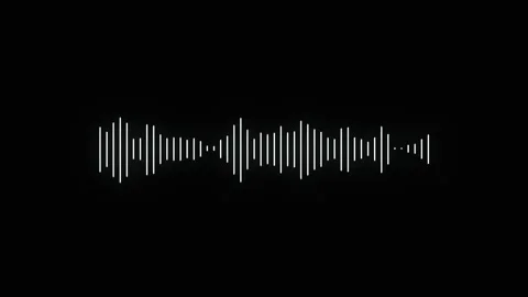 Abstract sound background of white sound line motion on black. Digital audio Stock Footage 339783048