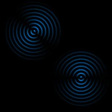 Abstract sound light effect blue color on black background Stock Illustration