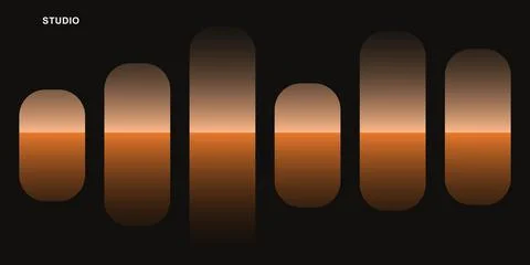 Abstract sound wave bars with orange gradient on black Stockillustratie