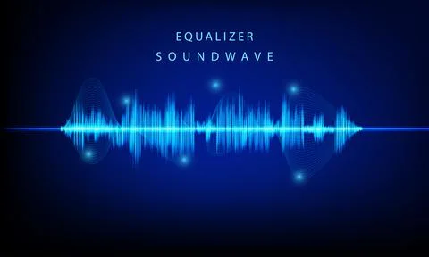 Abstract Sound Wave Blue Digital Frequency wavelength graphic design Vector.. Illustrazione stock