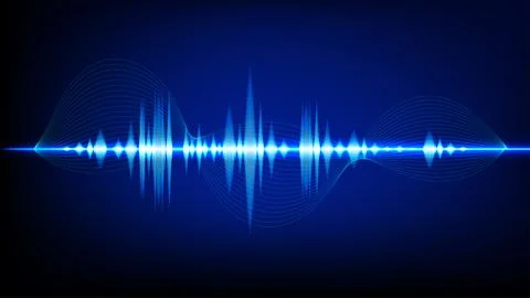 Abstract Sound Wave Blue Digital Frequency wavelength Stock Illustration