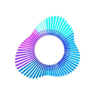 Abstract sound wave circle vibrant gradient design Stock Illustration