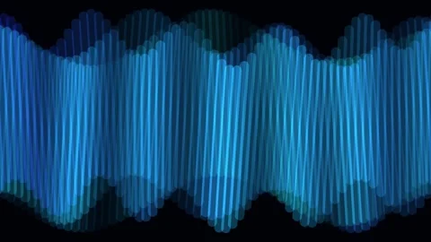 Abstract Sound Wave Equalizer Aurora Style Blue Green Gradient loop Stock Footage 335583452