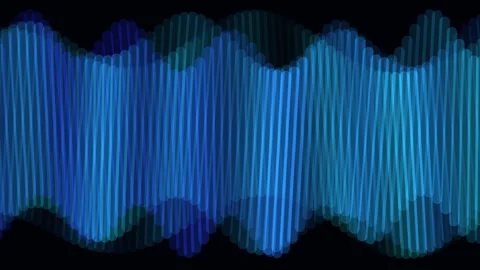 Abstract Sound Wave Equalizer Aurora Style Blue Green Gradient Stock Footage 335583453