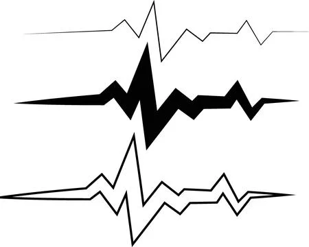 Abstract sound wave heartbeat frequency set vector イラスト素材