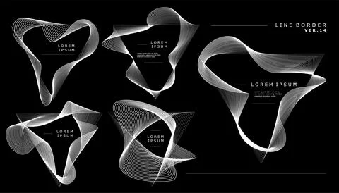Abstract sound wave lines border. Line wave border abstract design template. Stock Illustration