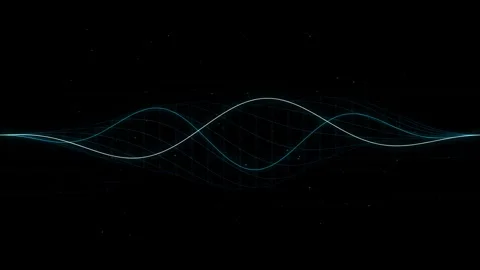 Abstract sound wave moving in seamless loop on a black background, represen.. Stockbeeldmateriaal 344309268