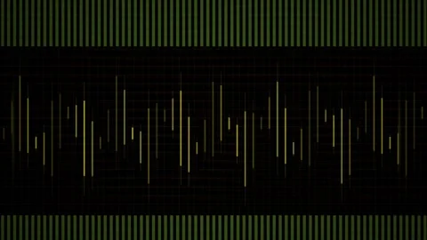 Abstract sound wave pattern on black background with green lines. Stock Footage 335505092