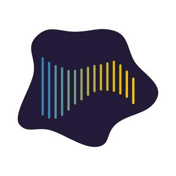 Abstract sound wave visualization audio equalizer lines Stock Illustration