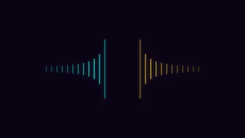 Abstract sound wave visualization with blue and orange vertical bars on dar.. Stock Footage 344685169