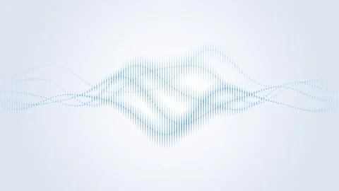 Abstract sound wave visualization with blue digital particles against light.. Video stock 346374746