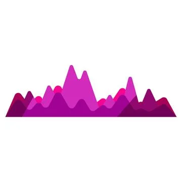 Abstract sound wave visualization creating layered purple peaks 스톡 일러스트