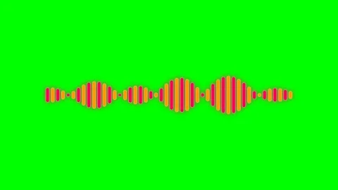 Abstract sound wave visualization featuring vibrant colorful bars on green Stock Footage 340264978