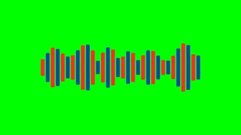 Abstract sound wave visualization featuring alternating red and blue bars Video stock 340266089