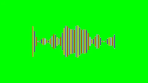 Abstract sound wave visualization featuring vertical bars on green background Video stock 341823928