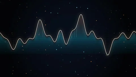 Abstract sound wave visualization with glowing frequency lines on digital b.. 스톡 동영상 346453562