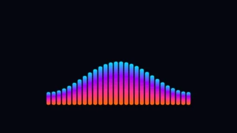 Abstract sound wave visualization with vibrant gradient bars moving in a rh.. 스톡 동영상 347806265