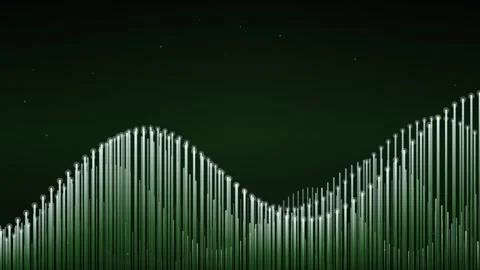 Abstract Sound Waveform Visualization: Green Digital Pulse Stock Footage 346661305