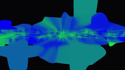 Abstract Sound Waveforms with Blue and Green Gradient Over Black Background Stock Footage 341696617
