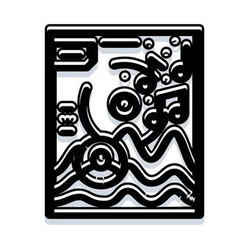 Abstract sound waves and music notes illustration Stock Illustration