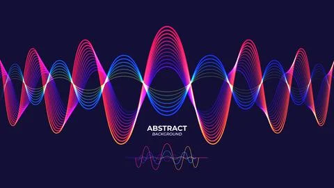 Abstract sound waves background Stock Illustration
