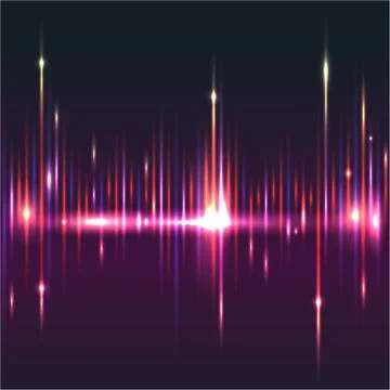 Abstract sound waves light equalizer.Cool background for web or print , brigh 库存插图