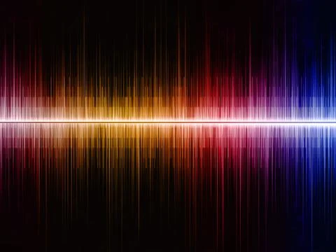 Abstract sound waves waveform audio spectrum equalizer frequency music digita Illustrazione stock