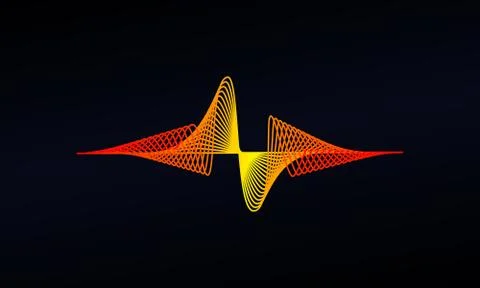 Abstract sound wavy music equalizer lines surface icon on isolated background Stock Illustration