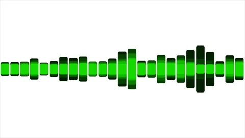 Abstract soundtrack audio waves design, green shape on white 4k backdrop Stock Footage 263830009