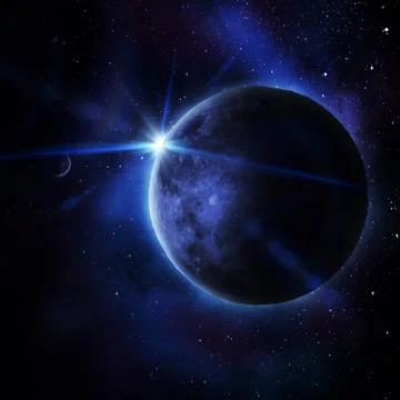 Abstract space 3D illustration, 3d image, background, planets in space in the Stock Illustration