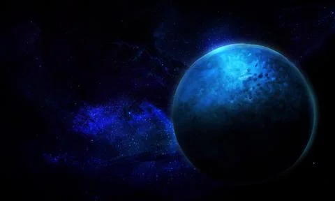 Abstract space 3D illustration, 3d image, background, planets in space in the Stock Illustration