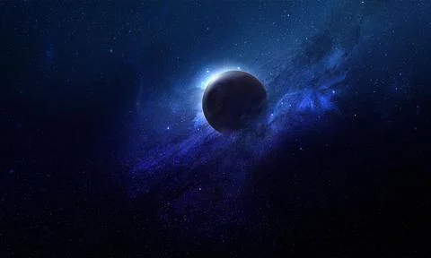 Abstract space 3D illustration, 3d image, 3d rendering, background image, pla Stock Illustration