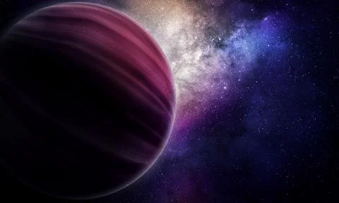 Abstract space 3D illustration, 3d image, background, planets in space in the Stock Illustration