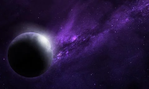 Abstract space 3D illustration, 3d image, background, planets in space in the Stock Illustration