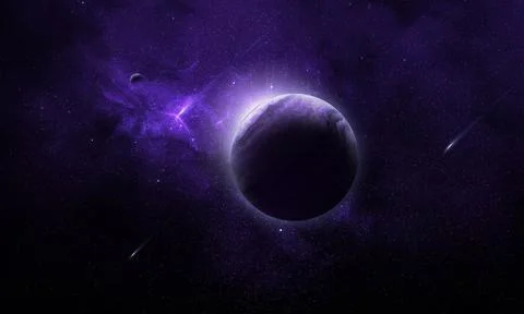 Abstract space 3D illustration, 3d image, background, planets in space in the Stock Illustration