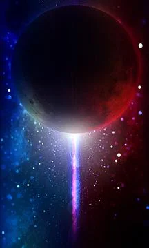 Abstract space 3D illustration, 3d image, background image, planet in space a Stock Illustration