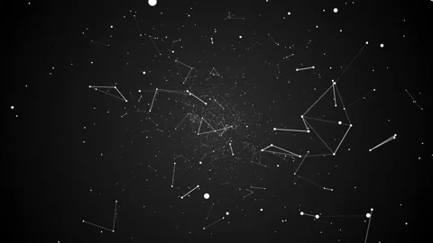 Abstract space and technological background with a plexus consisting of lines Stock Footage 87063375