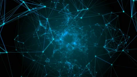 Abstract space and technological background with a plexus consisting of lines Stock Footage 87064824