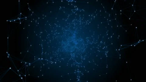 Abstract space and technological background with a plexus consisting of stars Stock Footage 87066569
