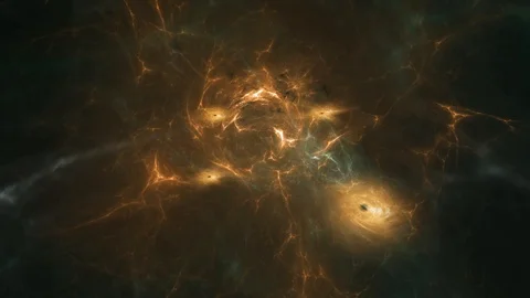 Abstract Space Background Animation  Through Lights of Plasma and Nebula Stock Footage 101166858