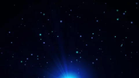 Abstract space background with blue glowing rays of light and particles shi.. Video stock 345573215