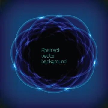 Abstract space background with blue lights Illustrazione stock