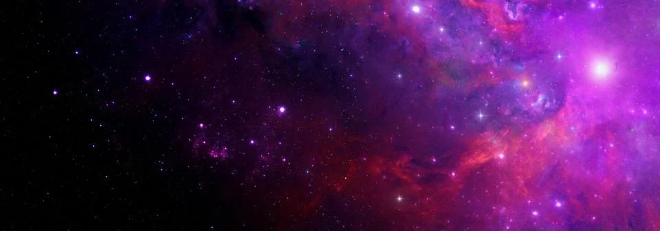 Abstract space background with bright nebula and stars Stock Illustration