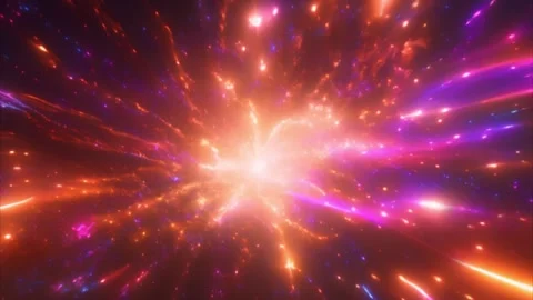 Abstract Space  Background with Colorful Lights and  Glowing Particles Vídeos de archivo 284732119
