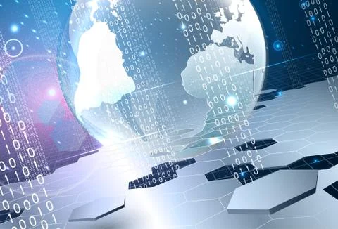 Abstract space background with earth Illustrazione stock