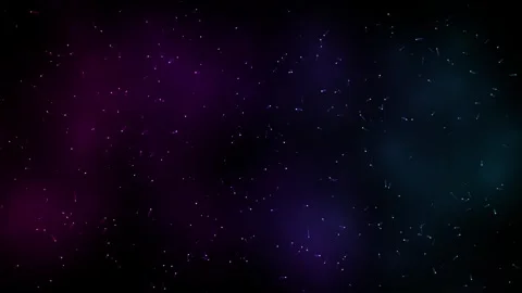 Abstract space background with flying particles and colorful glowing nebula.. Stockbeeldmateriaal 345573704