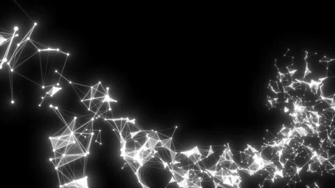 Abstract space background, geometry surfaces, lines and points. Abstract tunnel Stock Footage 101877552