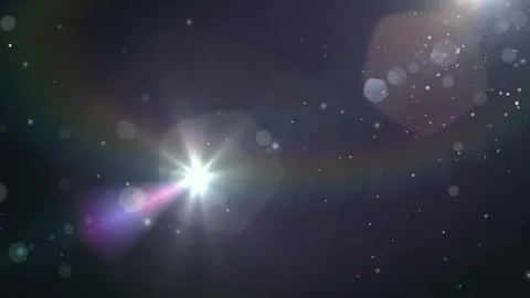 Abstract space background with glowing star light flare and floating particles Vidéo 346359277