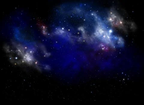 Abstract space background with nebula and stars. Starry night  sky Stock Illustration