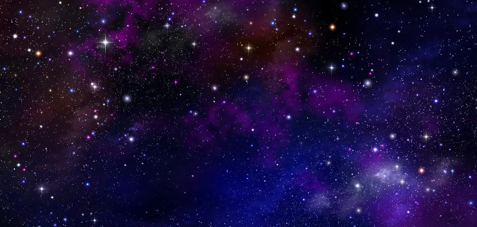 Abstract space background with nebula and stars. Starry night  sky Stock Illustration